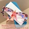 Unisex Oversize High Quality Eyewear Leopard Print Frame Reading Glasses for Women Blue Anti Light Presbyopic Eyeglasses