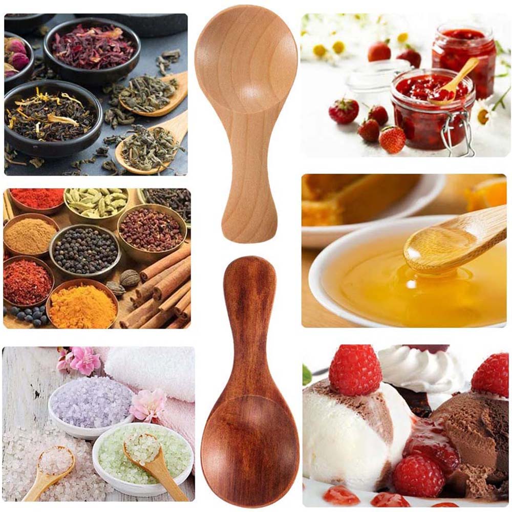 Durable Chinese Style Wooden Coffee Tea Sugar Spoon Condiment Spoons Spice Spoon Coffee Scoop