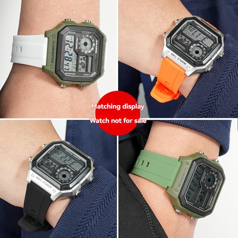 Для Casio 3299 маленький квадратный AE-1200 1300 W-216H F-108 A158/159 мягкий силиконовый ремешок для часов с быстрой заменой мужской 18 мм