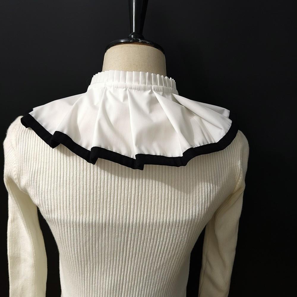 Pleated Design Lolita Fake Collar Retro Style Clown Costume Shawl Lolita Lapel Cape Costume Party