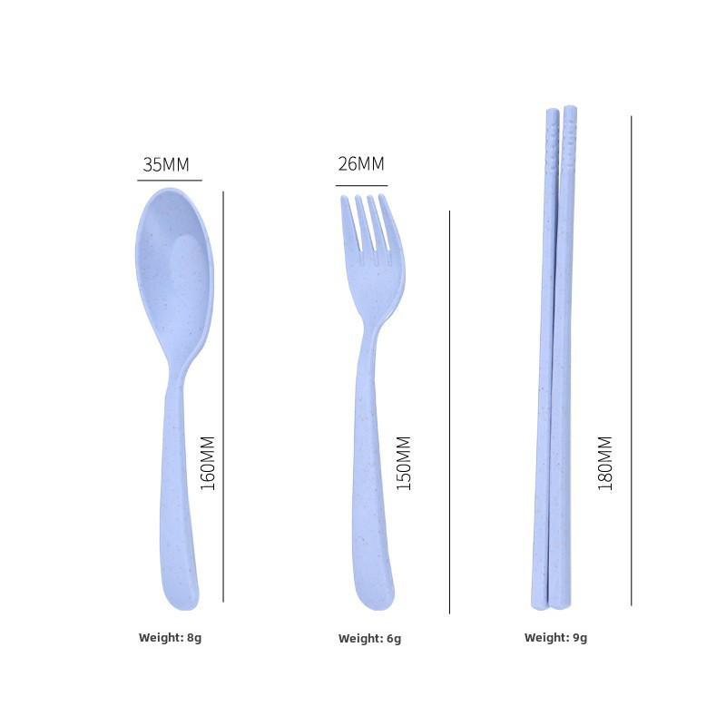 Складной портативный набор столовых приборов Wheat: Креативные складные палочки для еды, вилка, ложка, пластиковый дизайн для студентов