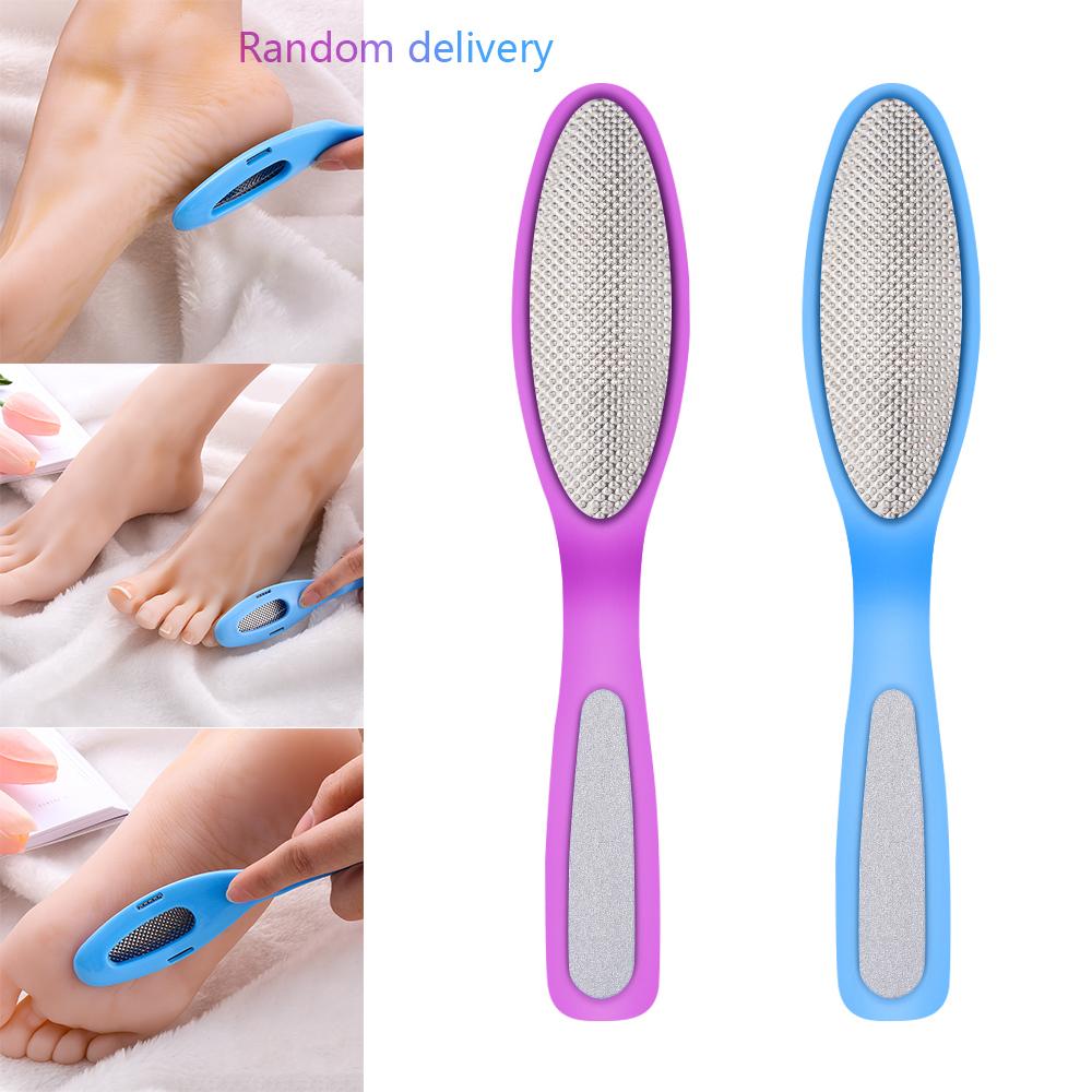 Двусторонняя пилка для педикюра из твердой нержавеющей стали для ног, удаление омертвевшей кожи