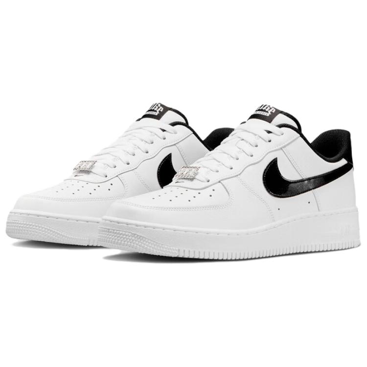 Nike Air Force 1 Кожаная Амортизация Низкие Скейтбордические Кроссовки Мужские Белый Черный HF2898-101