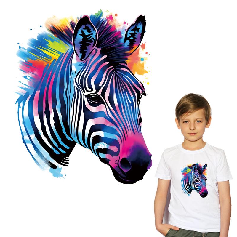 1/2pcs Zebra Head Heat Transfer Sticker, DIY Iron-On Decals For Clothes, T-Shirt Making, Pillow Decorating, Clothing Supplies & Appliques