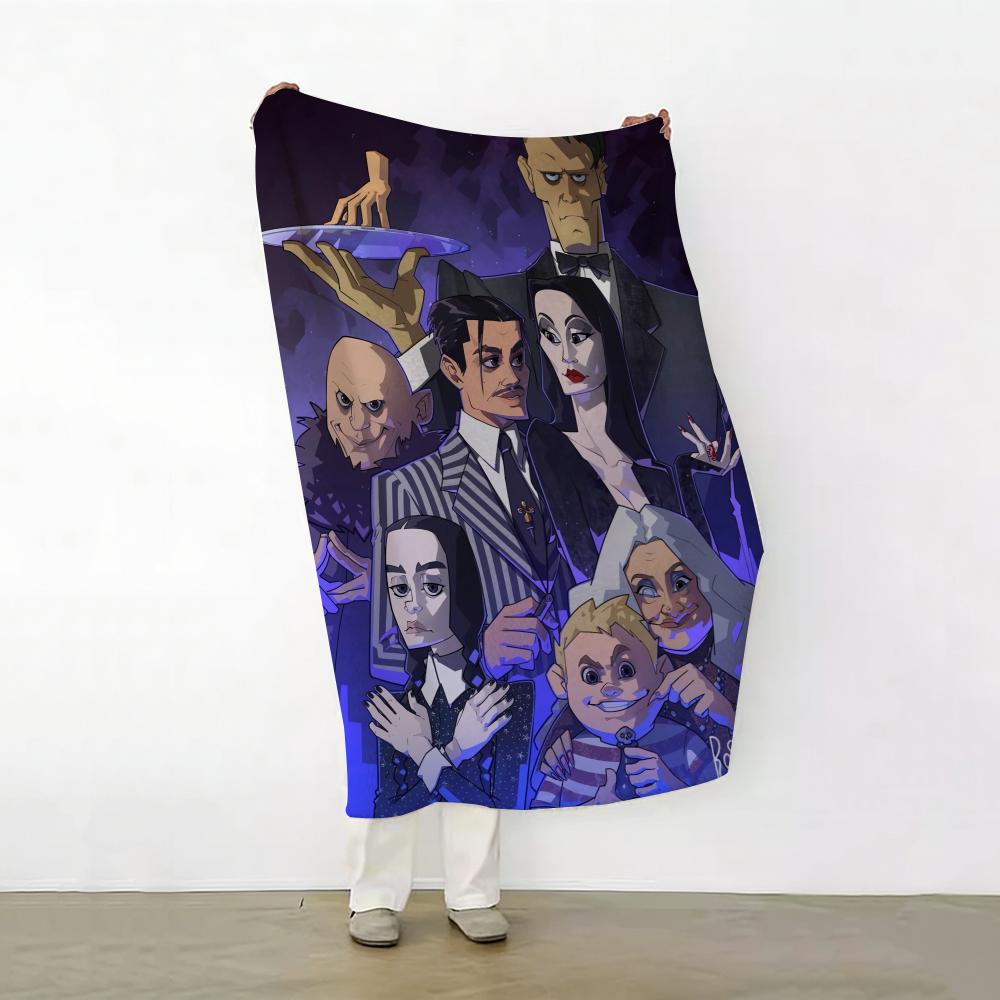 Movie T The A Addams F Family Throw Soft Warm Flannel Fleece Throw Blanket for Sofa Bed Travel Home