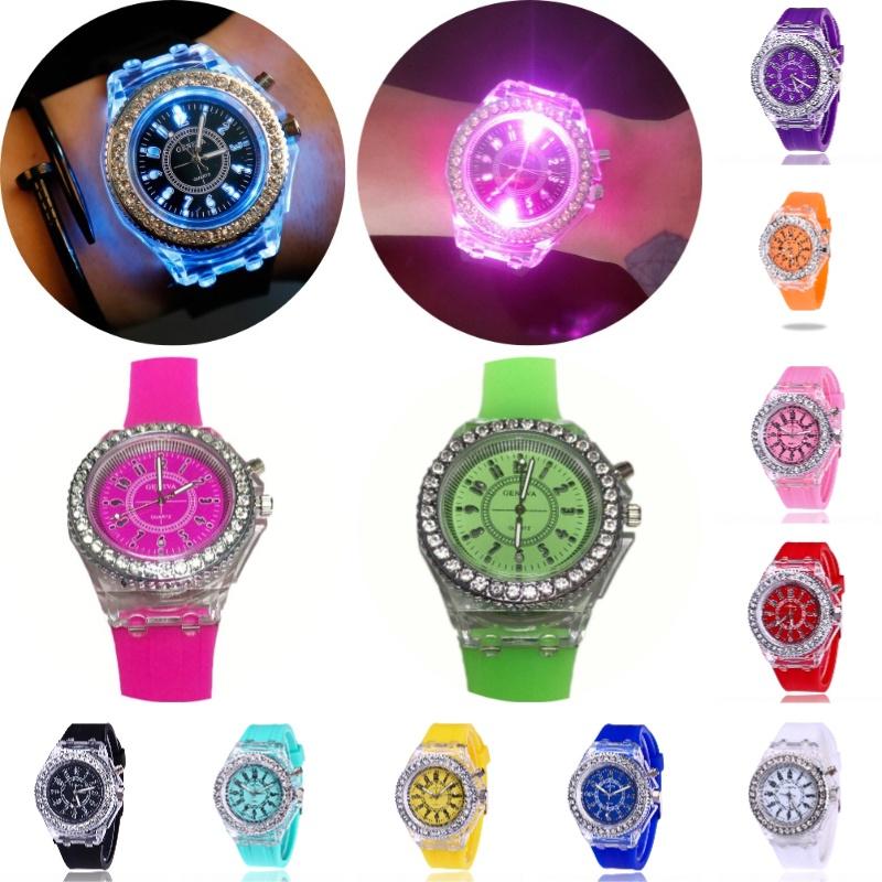 Стильные унисекс кварцевые часы с прозрачным циферблатом, светящиеся в темноте и водонепроницаемые, спортивные часы Geneva из силикона