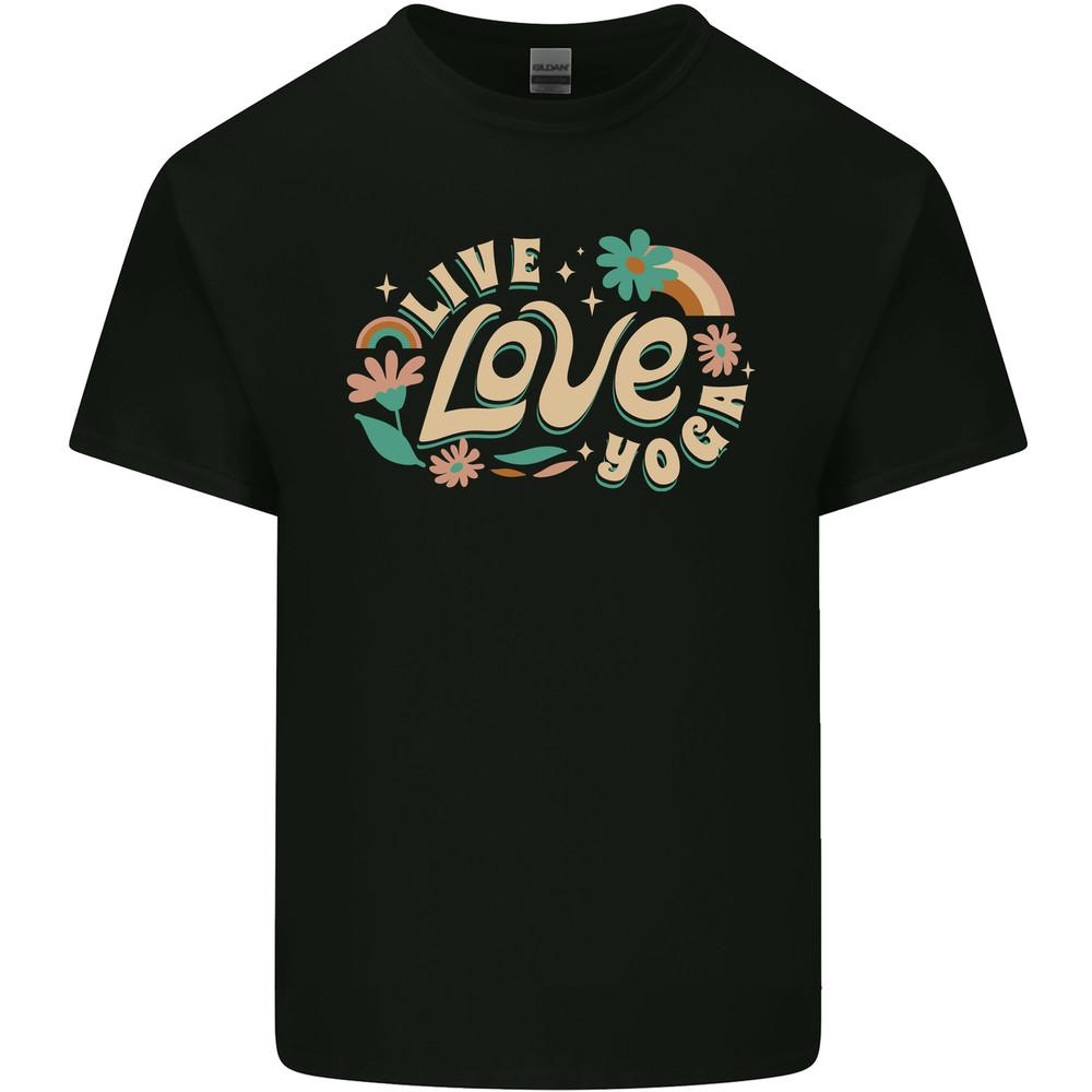 Live Love Yoga Mens Light Cotton T-Shirt Unisex T-Shirt