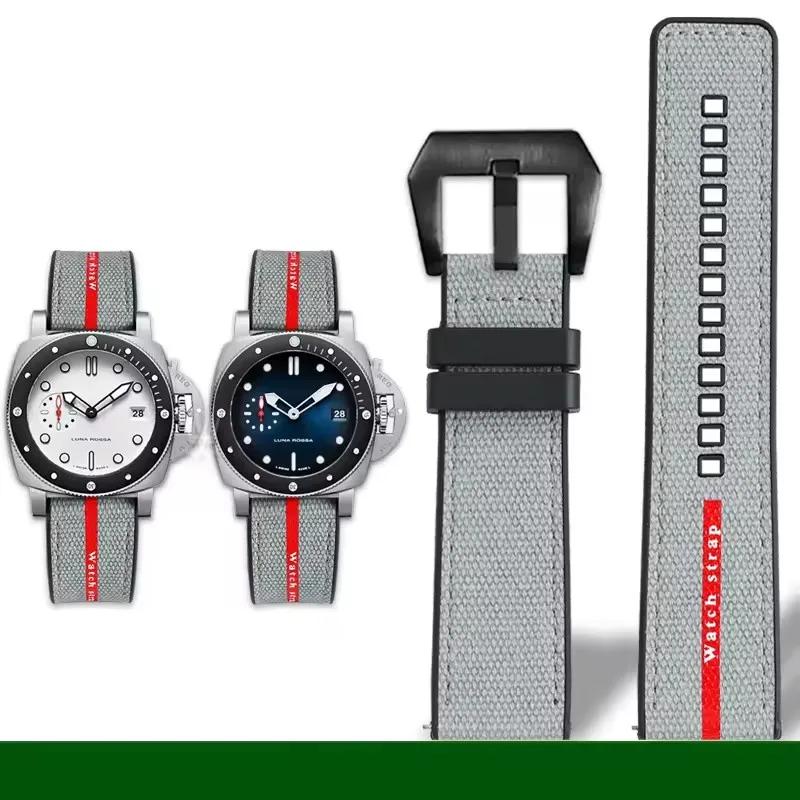 Для ремешка Panerai SUBMERSIBLE Luna Rossa PAM1466 PAM1391 PAM1565 Браслет Резиновый Ремешок 22мм 24мм 26ММ Мужские Водонепроницаемые Ремешки для Часов