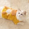 Three-dimensional Bear Cat Clothes, Warm In Autumn and Winter, Comfortable Cotton Lint Kittens and Puppies, and Pet Bipods In Winter