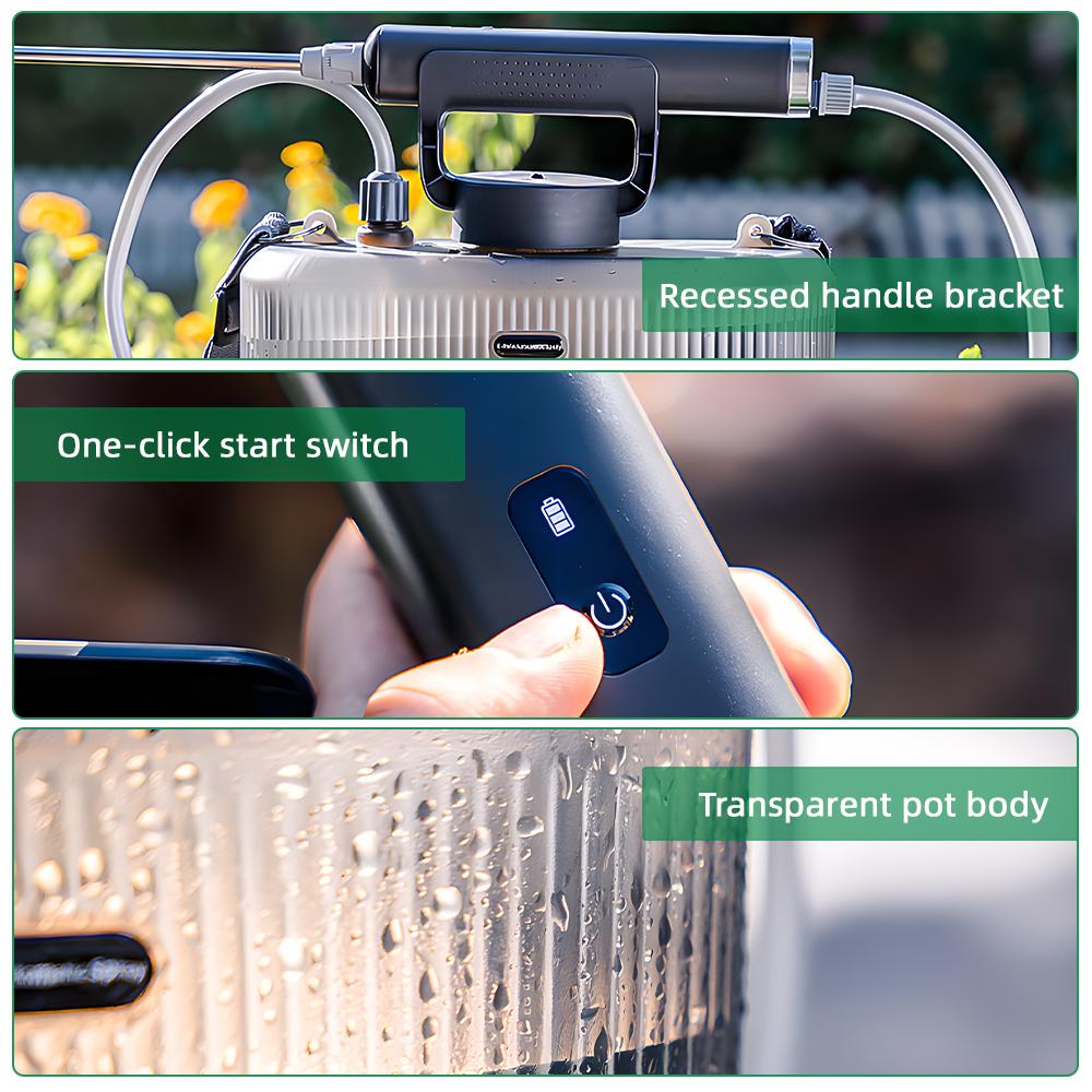 Садовый опрыскиватель с питанием от аккумулятора, электрический опрыскиватель емкостью 1,32 галлона/5 л с перезаряжаемой ручкой USB