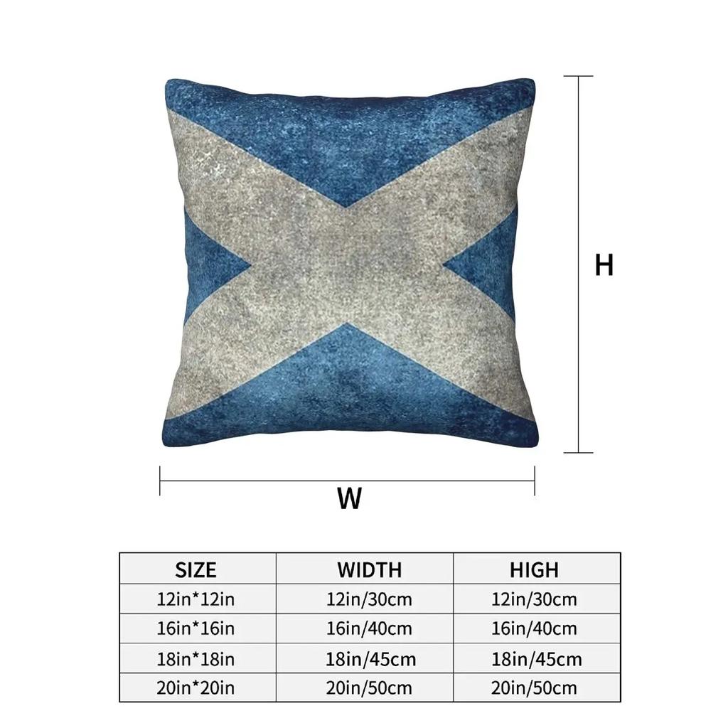 Flag Of Scotland Grungy Vintage Version 2 Pcs Square Pillowcase Pillow Cover Cushion Comfort Throw Pillow For Home Living Room