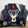 Reindeer Christmas Tree Snowflakes Throw Customizable Blanket Customize Your Name Soft Cozy Versatile For Sofa Couch Office Bed Picnics Allseason Use