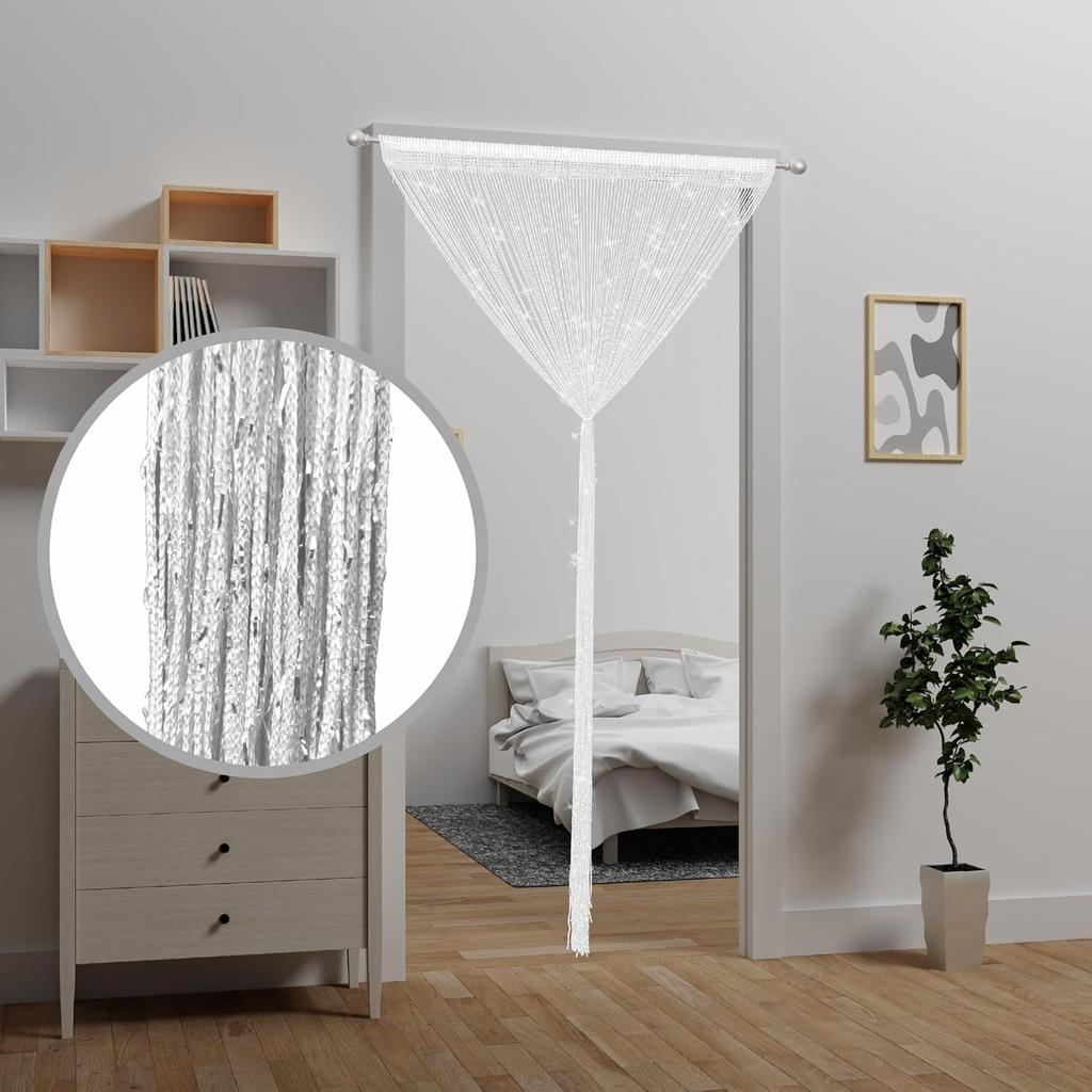 Door String Curtain Doorway Beads Curtains,Hanging Room Divider Beaded Decor Glitter Fringe Panel Closet Window Sequin Sheer Boho Doors Tassel