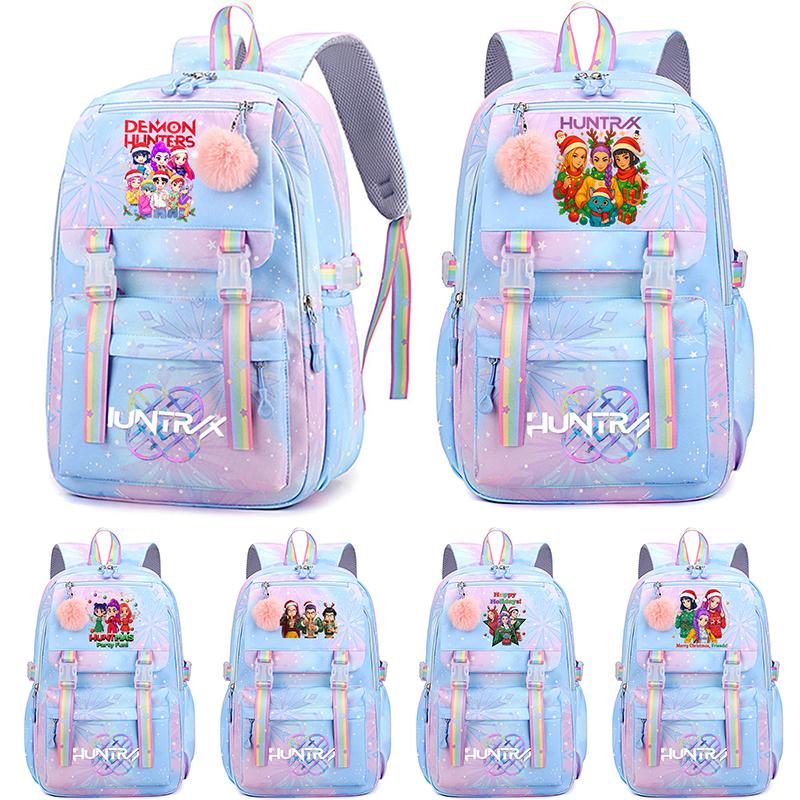 Christmas K-Pop Demon Hunters Printed Large Capacity Waterproof Backpack Teenger Student Girl Boy Schoolbag Bookbag Women Large Capacity Travel Bag