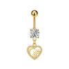 Модное кольцо для пирсинга пупка из нержавеющей стали в форме сердца с блестящим цирконом, подвеска, кольцо для пупка для женщин, сексуальный пирсинг тела, пляжные украшения