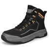 Men's High Top British Style Platform Worker Boot Velvet Warm Cotton Shoes Outdoor Snow Hiking Shoes Non-Slip