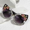 Sunglasses Personalized Diamond Cat Eye Sunglasses Versatile Street Sunglasses Women