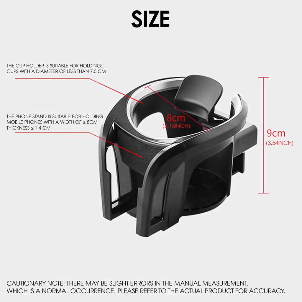 2 in 1 Car Vent Phone Mount Hands-Free Adjustable Cell Phone Cradle for Phone Coffee and Soda Can