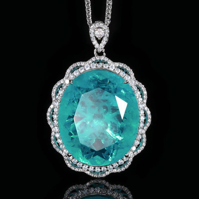 Ювелирное имитация изумруда большое яйцо ретро кулон ожерелье основной камень 25 * 30