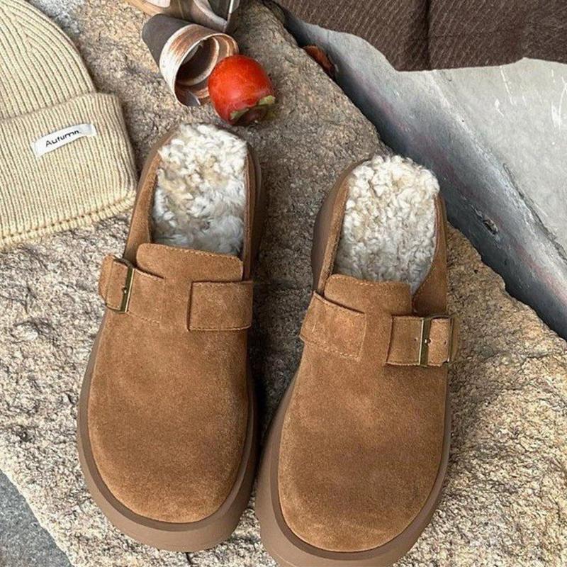 Platform Women Cotton Slippers Flats Fashion Mules Shoes Woman 2025 Trend Fad Home Flip Flosp Winter Warm New Mujer Snow Boots
