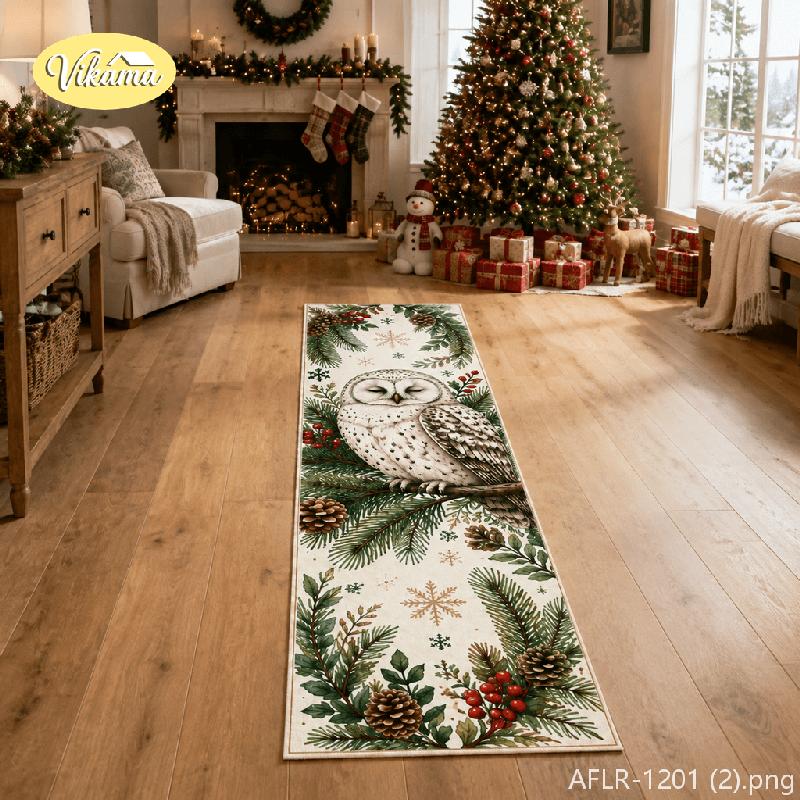 Christmas Runner Rug Non Slip Soft Hallway Entryway Carpet Washable Farmhouse Holiday Corridor Mat Festive Home Decor