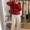 French Chic Small Fragrant Coat Women Knitted Cardigan Spring and Autumn Loose Short Double Breasted Sweater Cardigan Female