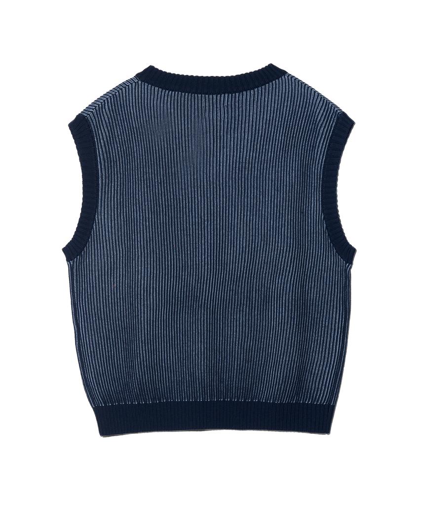 LEE Oversized Two-Tone Knit Vest Navy