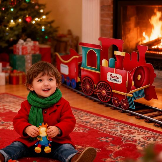 Christmas Presents Train Toy Santa Gift Boxes Express Gingerbread Classical Train Ornament Holiday