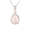 [R3817] - Silver Pendant 'Meghan' Silver Rose Quartz (rhodium) - 15x12mm