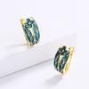 Fashion Earrings for Women Cyan Flower Earrings Elegant Wedding Party Classic Flower Handmade Enamel Jewelry Wedding Earrings