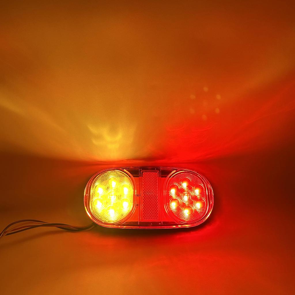 Задний фонарь для грузовика LED12-24 В, универсальный, для грузовика, прицепа, лодки, тормоз, красный, янтарный, набор из 2 шт.