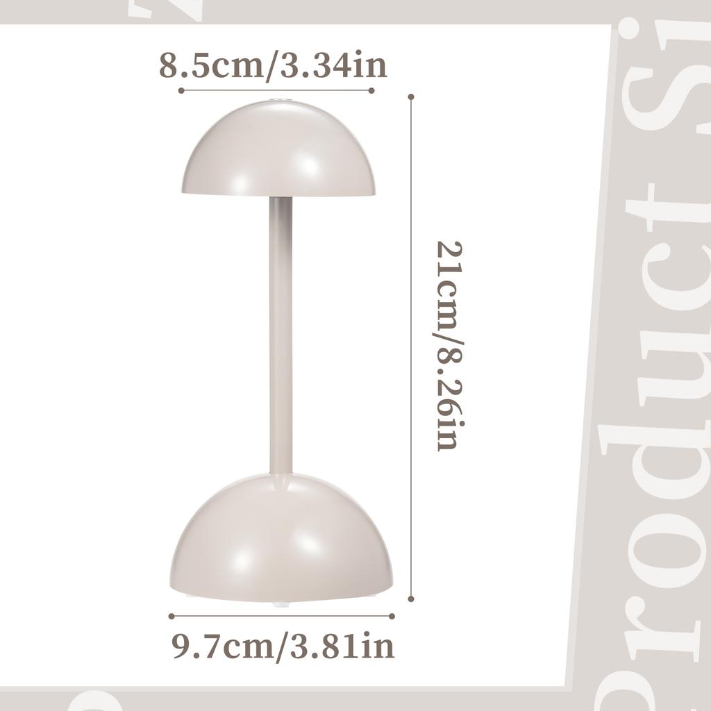 Modern Table Lamp Mushroom Shape Nightstand Lamp Touch Control LED Desk Lamp Cordless Bedside Lamp