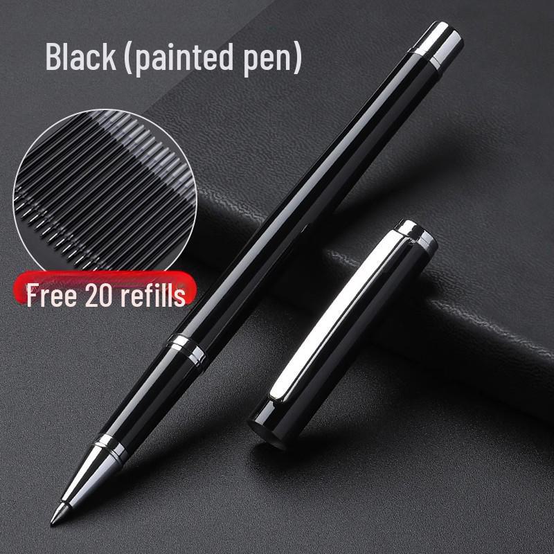 High-End Signature Gel Pen for Business: Elegant Metal Fountain Pen with Personalized Logo and Lettering for Men and Women