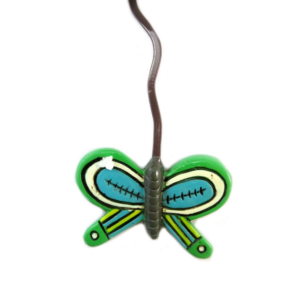 Allen Designs [P5704] — Настенные часы «Allen Designs» с зеленой бабочкой и гусеницей — 30,5x16. 5 см