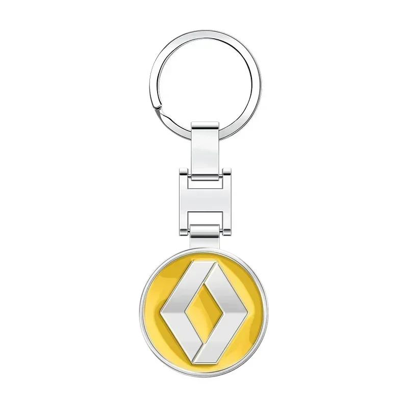 2026 Hot For Renault Interior Stickers 1pcs Metal Car Styling Steel Keychain Key Ring Auto Accessories For Renault RS Koleos Cap