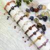Bohemian Style 6mm Natural Amethyst Rose Quartz Heart Bead Braided Bracelet Trendy Charm Bracelets for Anniversary Present