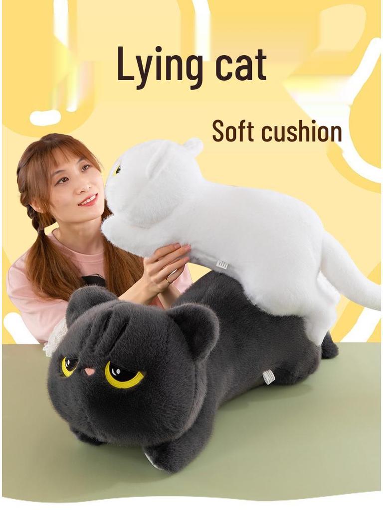 Cross-Border Plush Cat Pillow – Cute Long Striped Cushion Toy