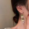 1 пара сережек-капель, изысканный яркий цвет, зеленые листья, искусственный жемчуг