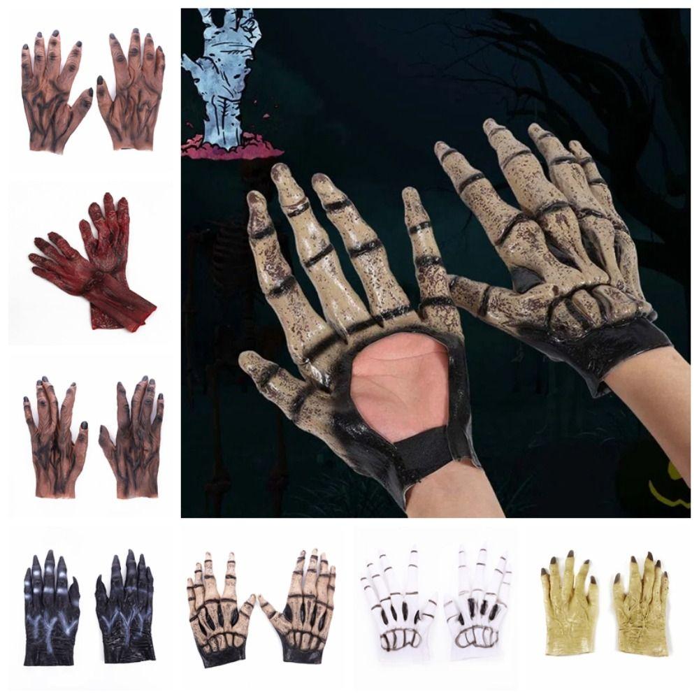 Plush Werewolf Vinyl Gloves Werewolf Makeup Party Props Creative Halloween Cosplay Gloves Festival