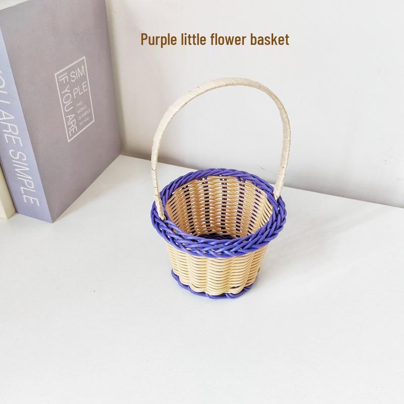 Ручная корзина для цветов, органайзер для косметики: Плетеная коробка для хранения «Монстр» и милый сувенир-сумочка