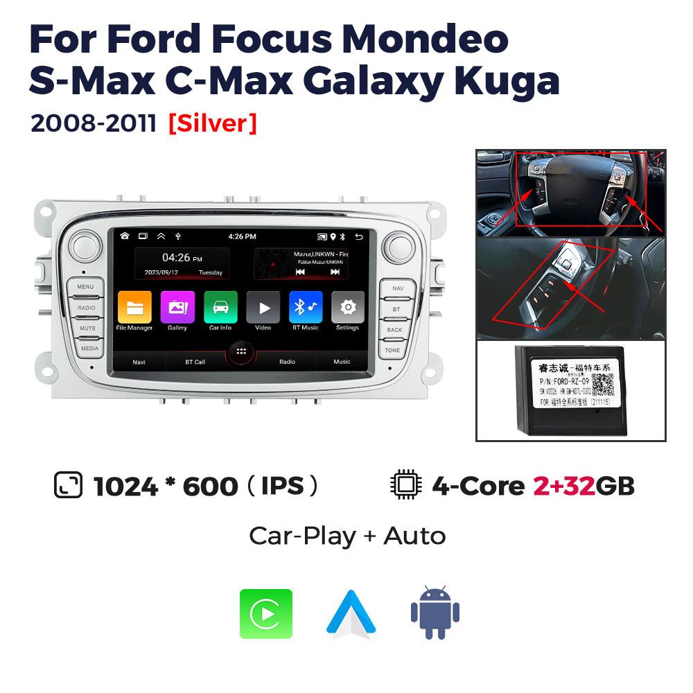 Android WIFI GPS экран для Ford Focus 2 3 4 mk2 Kuga Mondeo Fiesta Transit Connect SC MAX Автомагнитола Carplay Головное устройство
