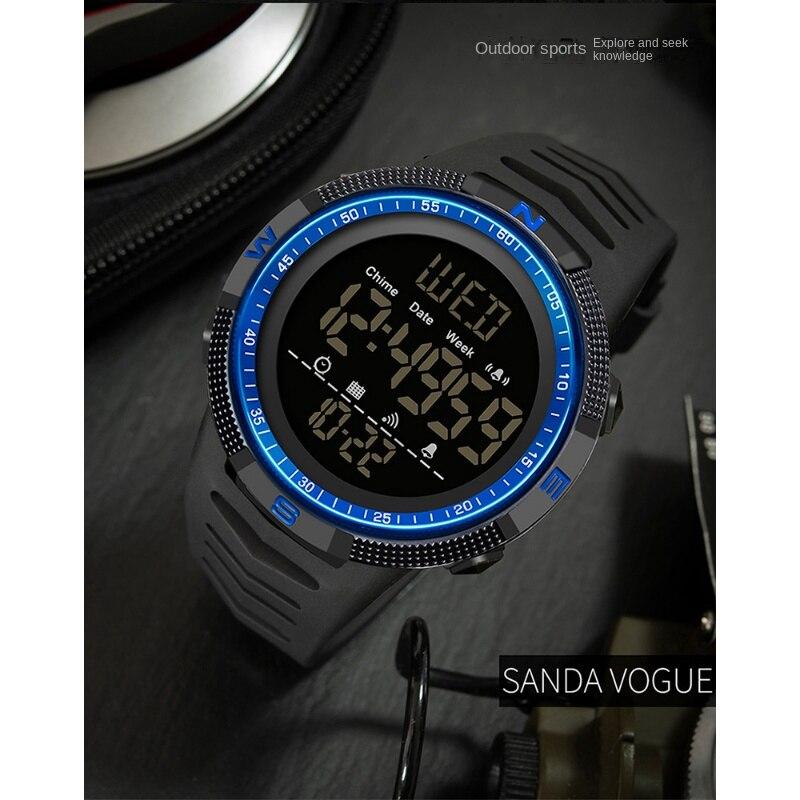 SANDA New Electronic Meter Movement Fashion Trend Men's Middle School Students Watch The Night Light Waterproof Watch