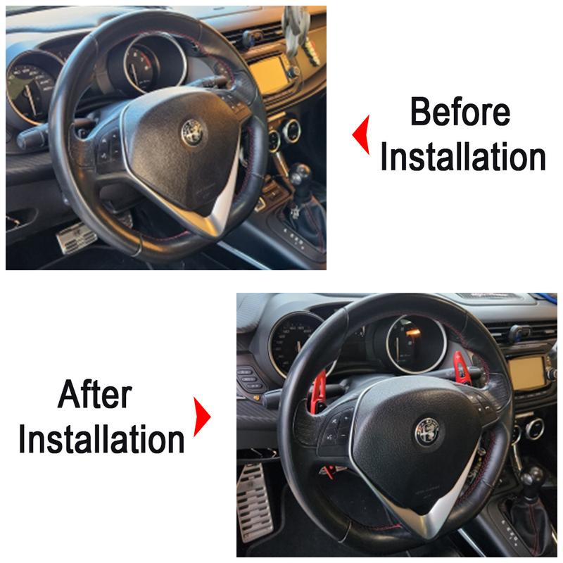 For Alfa Romeo Giulietta 2011-, Alfa MiTo 2010- Car Steering Wheel Shift Paddle DSG Extension Gear Stickers Accessories