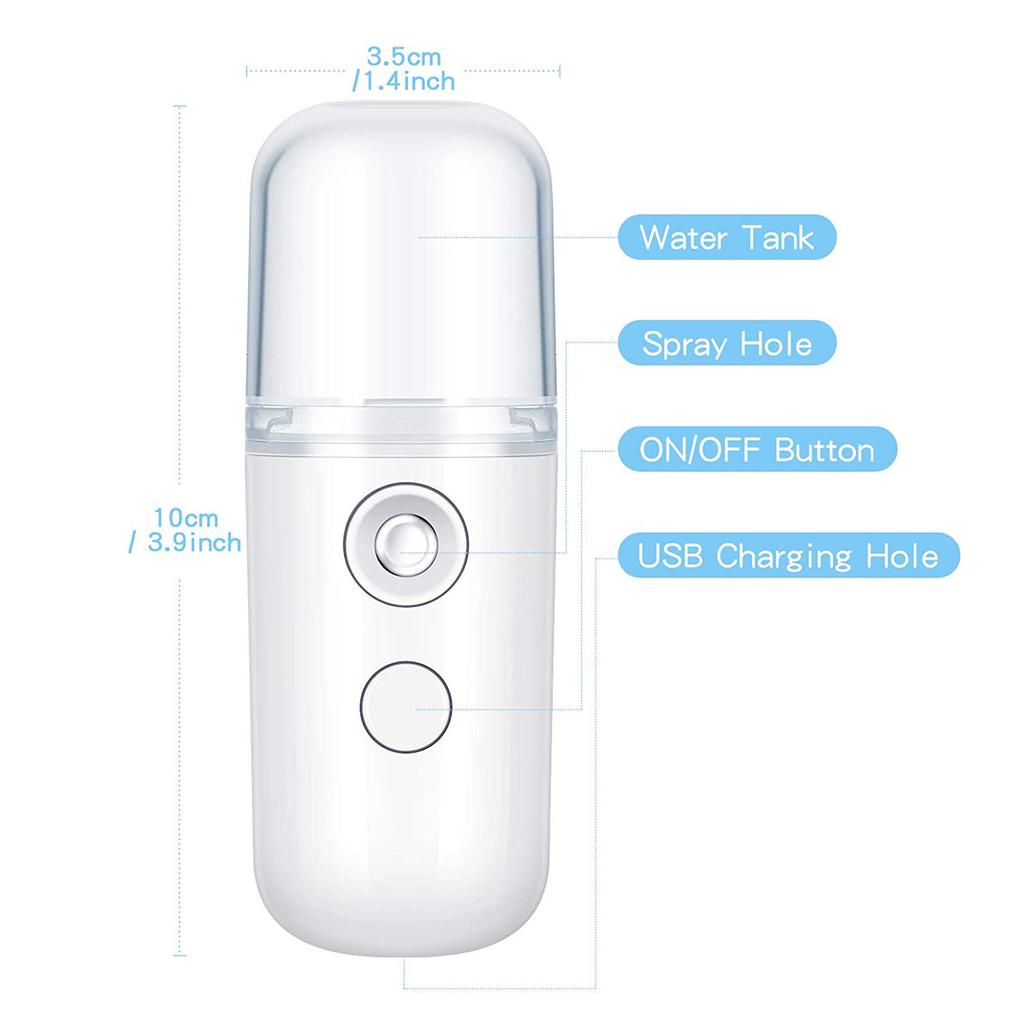 Портативный мини-пароварка для лица, уход за кожей лица, нано-распылитель, испаритель, водный спа-распылитель, увлажнитель, перезаряжаемый через USB