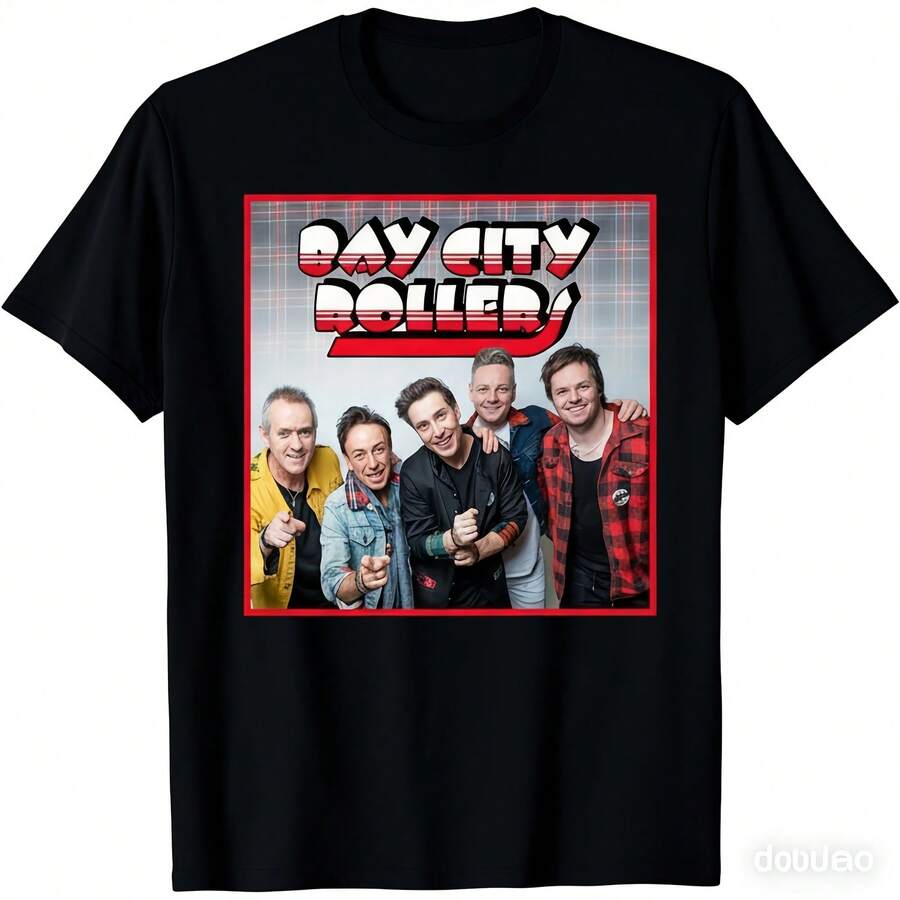 Bay City Rollers 2025 Tour Official Band TShirt Iconic Red White Logo Member Photos Unisex S