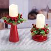 Reusable Candle Holder Red Christmas Desktop Ornament Christmas Candlestick Living Room