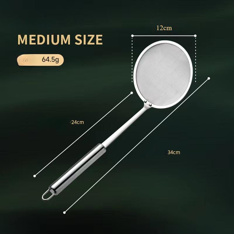 304 Stainless Steel Filter Oil Spoon 100 Mesh Filter Screen Household Hot Pot Foam Oil Partition Kitchen Filter Spoon