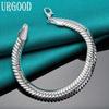 925 Sterling Silver 10mm Snake Chain Bracelet Men's and Women's Fashion Jewelry