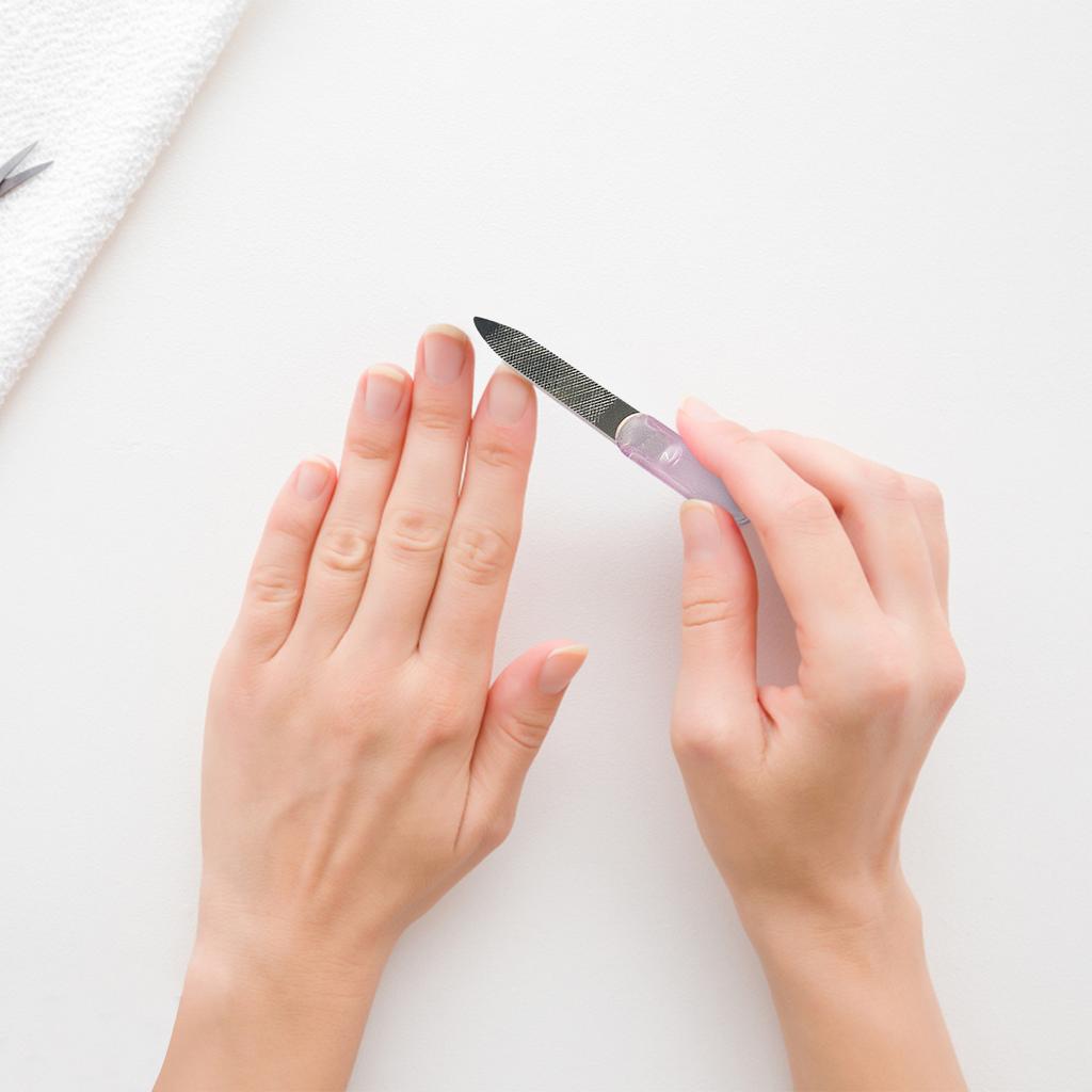 Double-Sided Nail File Stainless Steel Polishing Sand Strip Nail Polisher Nail Tool