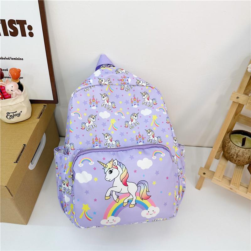 Adorable 2024 Cartoon Print Toddler Backpack Breathable Nylon School Bag For Kids